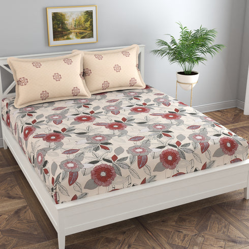 Reeva Fitted Bed Sheet Set with Pillow Covers by Florida